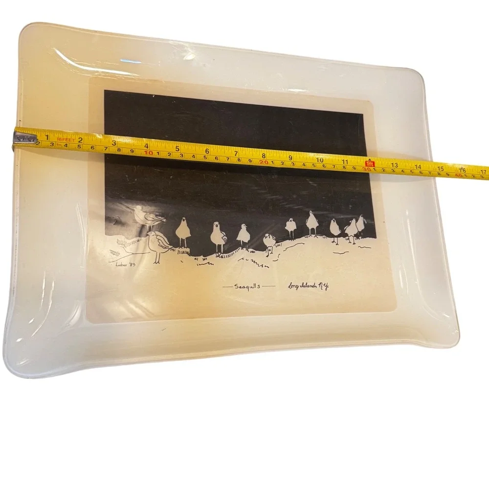 Lubov '83 Seagulls Long Island NY plastic‎ Tray Artist Signed Art
